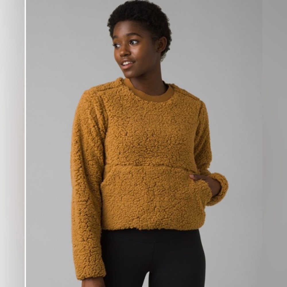 prAna Polar Escape Sweatshirt Women’s Small Camel / Tan Teddy Sherpa Reversible